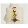 Image 1 : #5-14KT GOLD GEMSTONE PENDANT W/ COA