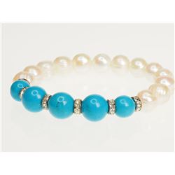 #10-PEARL AND TURQUOISE BRACELET