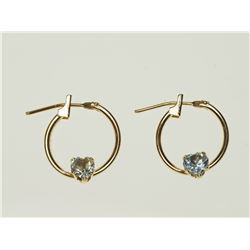 #12-14KT GOLD AQUAMARINE EARRINGS
