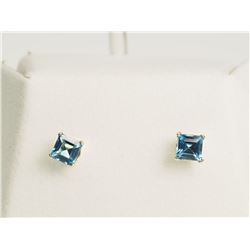 #13-14KT GOLD BLUE TOPAZ EARRINGS