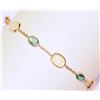 Image 2 : #27-14KT GOLD OPAL & EMERALD (6.0CT)BRACELET W/COA