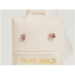 #28-10KT GOLD PINK CZ EARRINGS