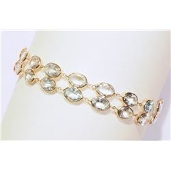 #34-14KT GOLD AQUAMARINE BRACELET W/ COA