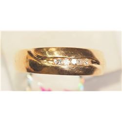 #36-10KT GOLD DIAMOND CHANNEL RING W/ COA