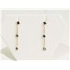 Image 1 : #38-14KT GOLD BLUE DIAMOND DROP EARRINGS W/COA