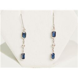 #43-14KT WHITE GOLD SAPPHIRE & DIAMOND DROP