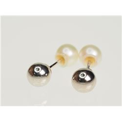 #46-STERLING SILVER 2 IN 1 REVERSIBLE PEARL