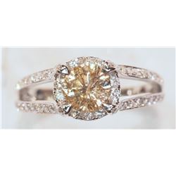 #50-14KT GOLD BROWN AND WHITE DIAMOND(1.63CT)RING