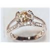 Image 2 : #50-14KT GOLD BROWN AND WHITE DIAMOND(1.63CT)RING