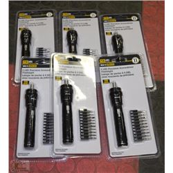 item#36  CASE OF 5 LED PRECISION SCREWDRIVER SETS