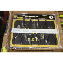 item#8 CASE WITH 5  NEW MINI PLIER SETS WITH CASES