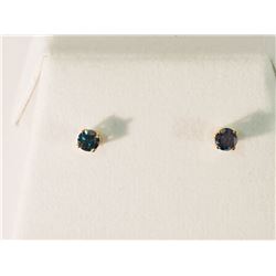 #1-10K GOLD BLUE DIAMOND(0.21CT) EARRINGS
