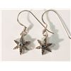 Image 1 : #5-STERLING SILVER BLUE DIAMOND STAR EARRINGS