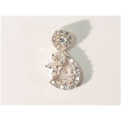 #8-STERLING SILVER CUBIC ZIRCONIA PENDANT