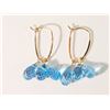 Image 1 : #24-14K GOLD BLUE TOPAZ TEAR DROP EARRINGS