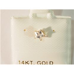 #26-14K GOLD CUBIC ZIRCONIA STAR NOSE RING