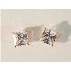 #29-14K GOLD CUBIC ZIRCONIA EARRINGS