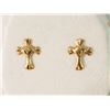 Image 1 : #33-14KT GOLD 'CROSS' EARRINGS