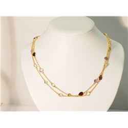 #34-STERLING SILVER GOLD PLATED GEMSTONE