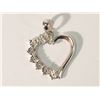 Image 1 : #39-STERLING SILVER DIAMOND HEART-SHAPED