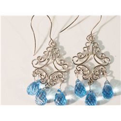 #46-14K GOLD BLUE TOPAZ(6.80CT) TEAR DROP