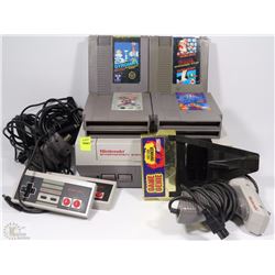 NINTENDO ENTERTAINMENT SYSTEM W/ALL CORDS, LIGHT