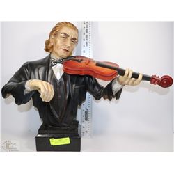 ENTERTAINER PLAYING VIOLIN STATUE ON MARBLE BASE