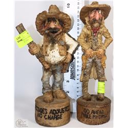 SET OF 2 COWBOY BAR FIGURINES 10 3/4" TALL