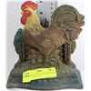Image 1 : VINTAGE CAST IRON CHICKEN DOOR STOP 7" TALL X 6" L