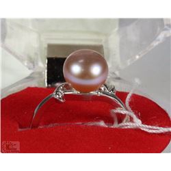 #20-FRESH WATER PEARL &CZ .925 SILVER SIZE 6