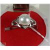 Image 1 : #26-FRESH WATER PEARL &CZ .925 SILVER SIZE 6