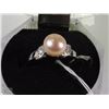 Image 1 : #23-FRESH WATER PEARL &CZ .925 SILVER SIZE 6