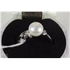Image 1 : #28-FRESH WATER PEARL &CZ .925 SILVER SIZE 6