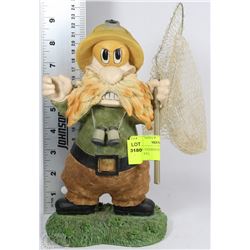 ANGRY FISHERMAN FIGURINE WITH NET 9" TALL