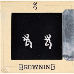 CLEAR BUCKMARK BLING EARRINGS