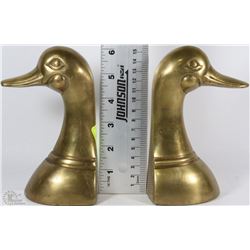 PAIR OF BRASS DUCK HEAD DOOR STOPPERS