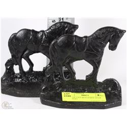 PAIR OF CAST IRON HORSE DOOR STOPPERS
