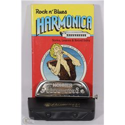 BOX W/HOHNER VINTAGE CHROMETTA 8 SLIDE