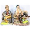 Image 1 : SET OF 2 ESTATE PORCELAIN FIGURINES: HOBO ON BENCH