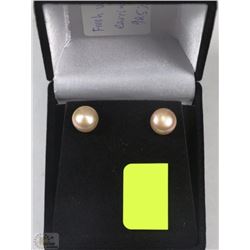 #4-FRESH WATER PEARL EARRINGS PINK .925 SILVER