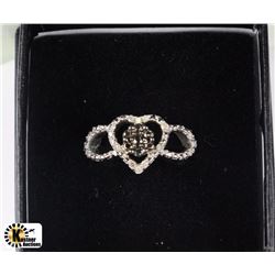 STERLING SILVER 0.1CTW DIAMOND RING SIZE 7