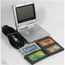 NINTENDO GAMEBOY ADVANCE W/4 GAMES