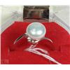 Image 1 : #24-FRESH WATER PEARL &CZ .925 SILVER SIZE 6