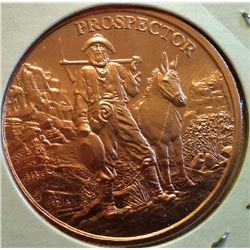1  OZ PURE .999 COPPER PROSPECTOR COIN