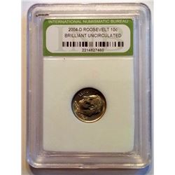 2004-D UNCIRCULATED ROOSEVELT 10 CENT COIN