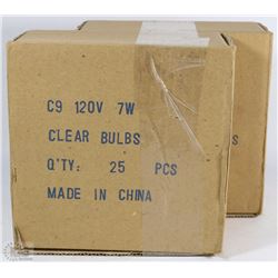 LOT OF 2 CHANDELIER CLEAR BULBS 7W 120V
