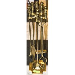 FIVE PIECE BRASS FIRE PLACE SET