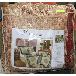 BRAND NEW WOVEN 7PC QUEEN COMFORTER SET SOFARI