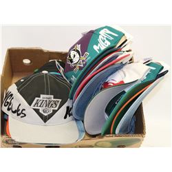 LOT OF 18 NEW HOCKEY+ BASEBALL HATS WITH TAGS
