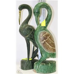 2 LARGE WOODEN CRANES